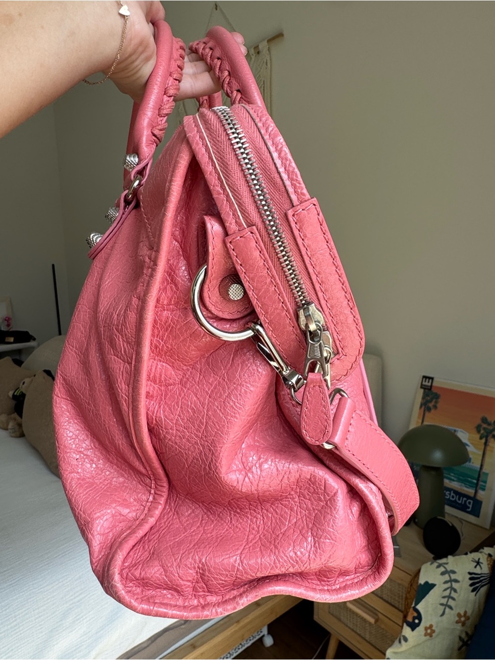 Balenciag City Bag Pink Leather Bag | Rare Color | Authenticated, Shoulder Strap - Picture 6 of 13